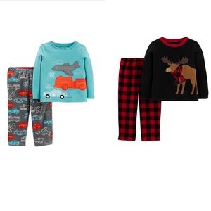 Two Boys Fleece Carters Pajamas 3T and 4T